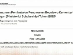Penawaran Beasiswa Kemenkeu 2025 Dibatalkan Karena Hemat Anggaran