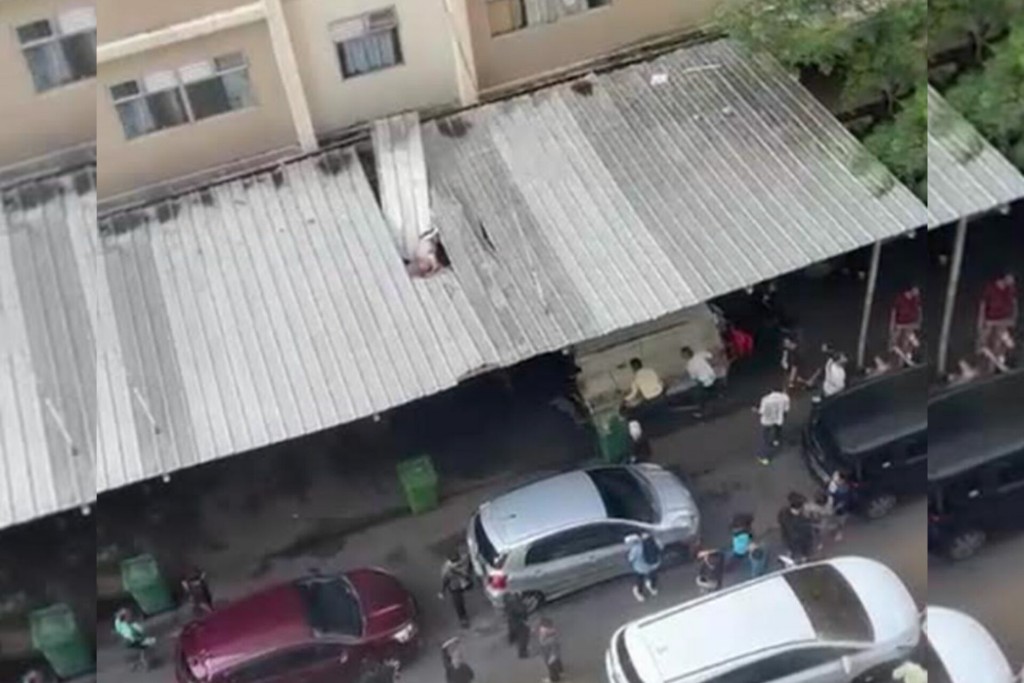 Penghuni Apartemen Loncat