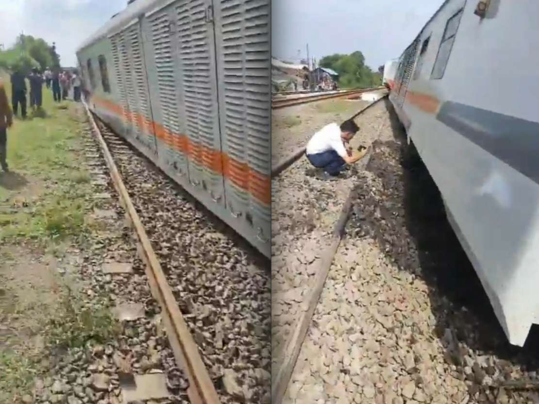 KA Purwojaya Tergelincir